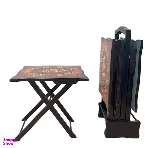 میز عسلی طرح گیتار کد AG01 مجموعه 4 عددی به همراه استند
