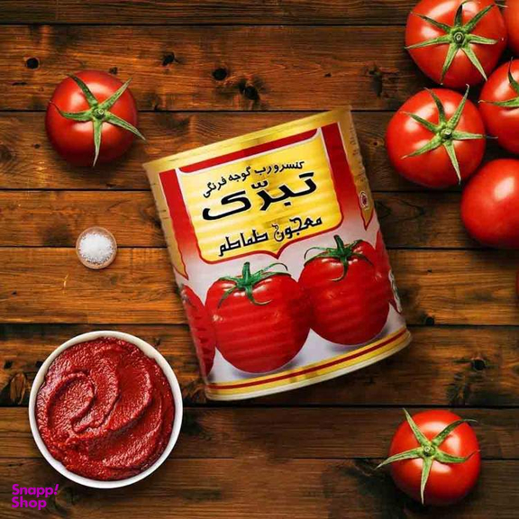 کنسرو رب گوجه فرنگی تبرک وزن 800 گرم بسته 12 عددی