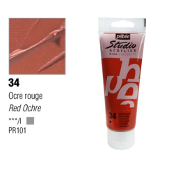 رنگ اکریلیک پبیو (Pebeo) مدل studio شماره 34 red ochre حجم 100 میلی لیتز