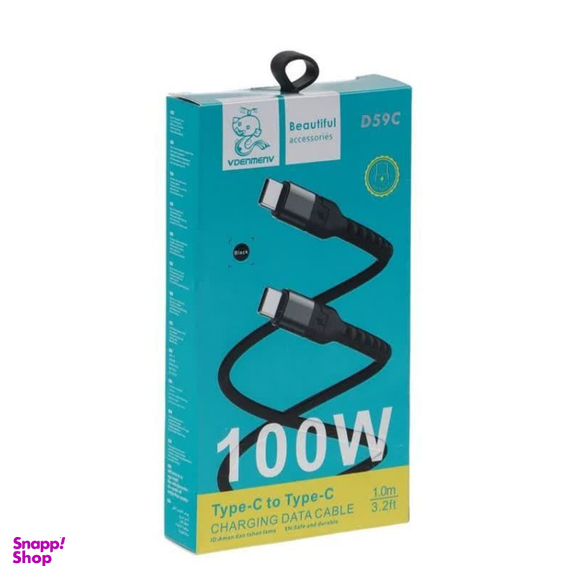 کابل دیتا 100 وات Type-C دنمن مدل D59C طول 1 متر