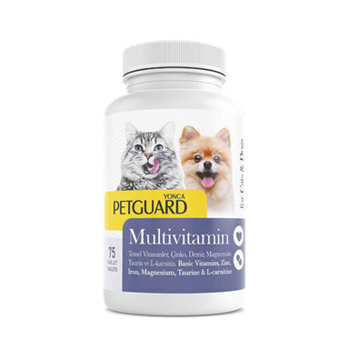 مولتی ویتامین سگ و گربه پت گارد مدل Multivitamin بسته 75 عددی