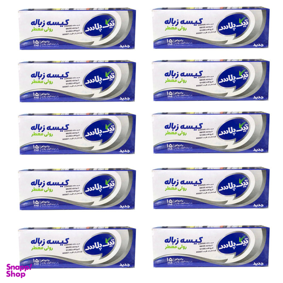 کیسه زباله تیک پلاس مدل رولی معطر 10 بسته 15 عددی