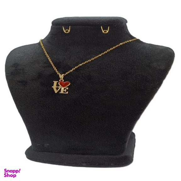 پلاک گردنبند طلا 18 عیار زنانه مدل Love کد S06