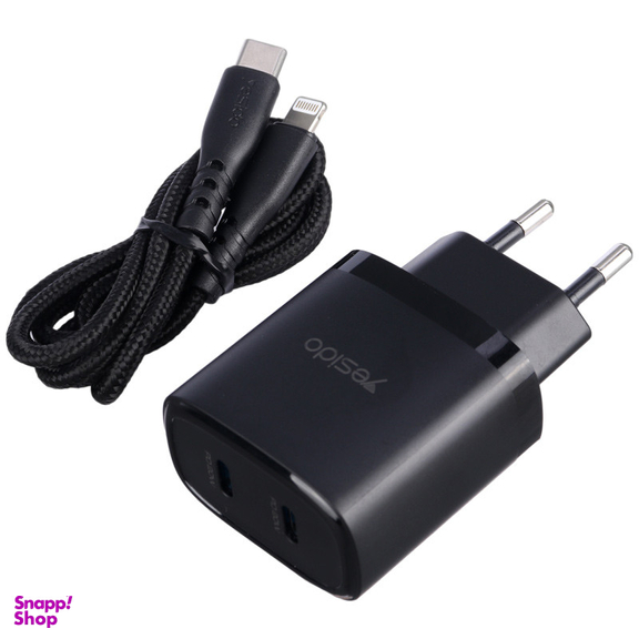 شارژر دیواری فست یسیدو مدل YC54 به همراه کابل Lightning به Type-C
