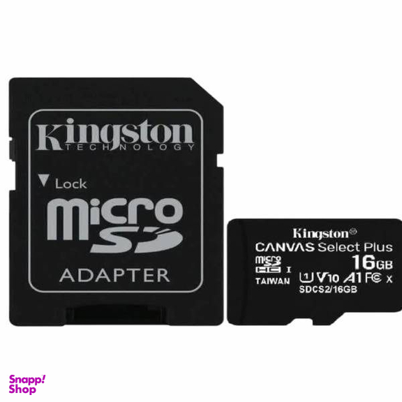 کارت حافظه MicroSDHC کینگستون مدل SD16 کلاس 10 U1 ظرفیت 16 گیگابایت به همراه آداپتور