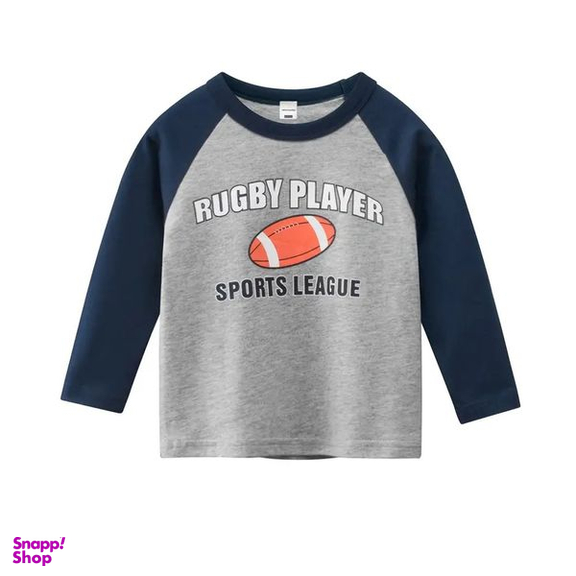 تی شرت آستین بلند پسرانه هومنیتی مدل WYKBTS3047-GRY