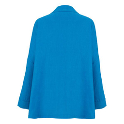 مانتو زنانه سرژه مدل 216597 یقه انگلیسی رنگ  آبی