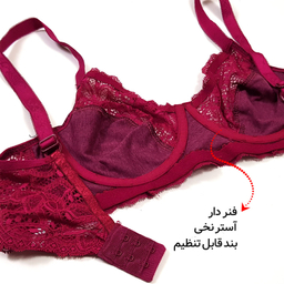 سوتین زنانه کارنا رز مدل فنردار کد 3385 رنگ زرشکی