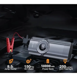 پاوربانک و جامپ استارتر و پمپ باد قابل حمل گرین لاین مدل Portable Jump Starter ظرفیت 10000 میلی‌ آمپر ساعت