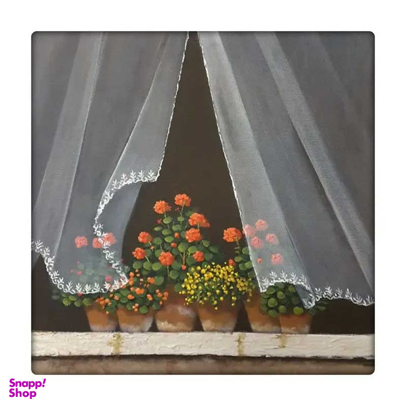 کاشی طرح پنجره و گلدان کد 0981640