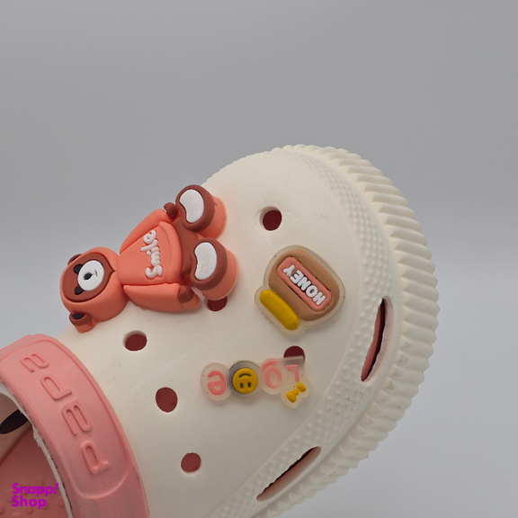 صندل بچگانه پاپا مدل کراکس کد 51649 رنگ کرم صورتی