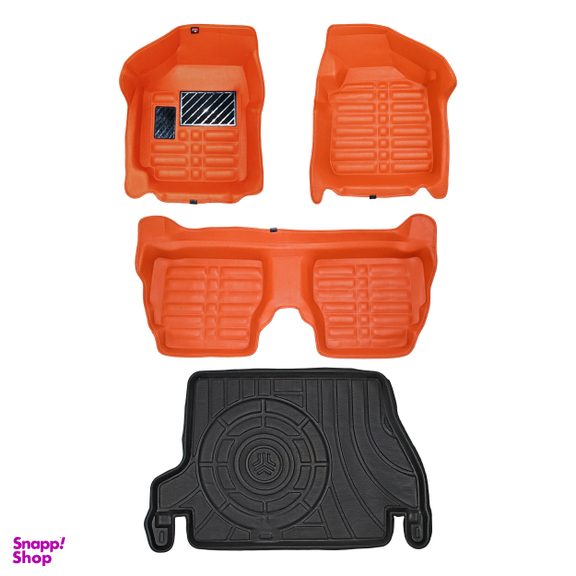 کفپوش پنج بعدی خودرو پانیذ مدل EVA مناسب پراید به همراه کفپوش صندوق