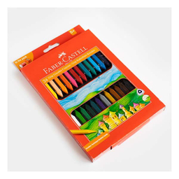 پاستل روغنی 24 رنگ فابر کستل مدل 122924 Grip همراه تراش و پاک كن