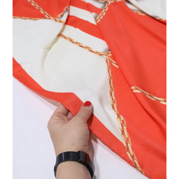 روسری زنانه آنالیا مدل ابریشم دست دوز طرح زنجیری کلاسیک کد ana-2821