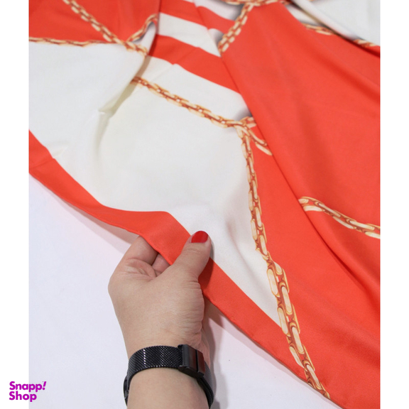 روسری زنانه آنالیا مدل ابریشم دست دوز طرح زنجیری کلاسیک کد ana-2821