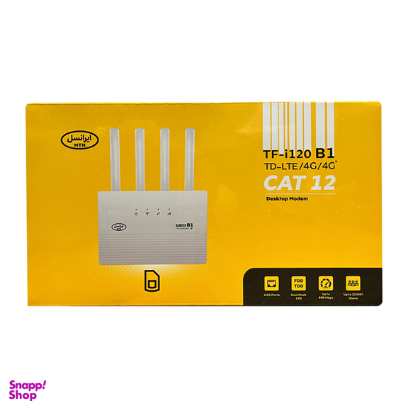 مودم - روتر 4G/TD-LTE ایرانسل مدل TF-i120 B1 به همراه سیم کارت رایگان