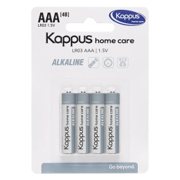 باتری نیم قلمی کاپوس مدل Home Care AAA Alkaline بسته 4 عددی
