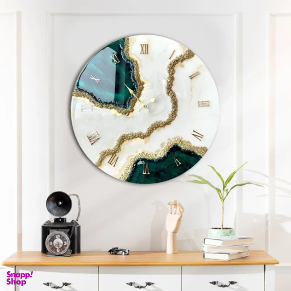 ساعت دیواری دست ساز رزین مدل مرمر کد CL01