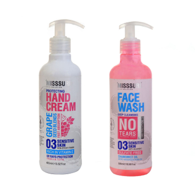 کرم ژل آبرسان صورت و گردن میسوری مدل 04 مناسب پوست چرب حجم 260 میلی لیتر به همراه ژل شستشوی صورت میسوری مدل بابونه مناسب انواع پوست حجم 260 میلی لیتر