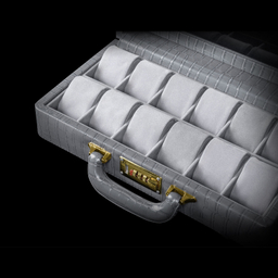 جعبه ساعت 12 خانه چرم طرح کروکودیلی کد TW-2483