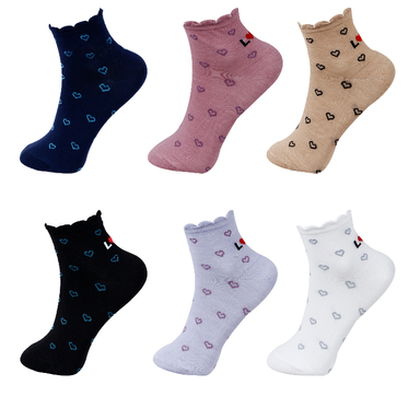 جوراب زنانه آرسس طرح قلب کد 411 مجموعه 6 عددی