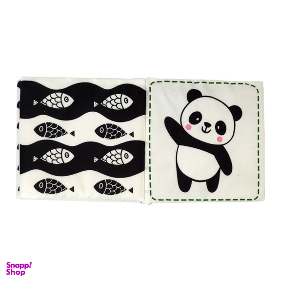 کتاب انتشارات ماه کوچولو طرح سیاه و سفید جغجغه ای مدل دنیا را ببین