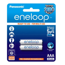 باتری نیم قلمی قابل شارژ پاناسونیک مدل Eneloop ظرفیت 800 میلی آمپر ساعت بسته‌ 2 عددی