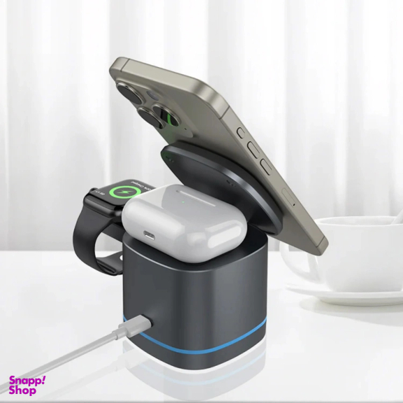 شارژر بی سیم سه کاره پاوا مدل PW-MG31IPWA Cube