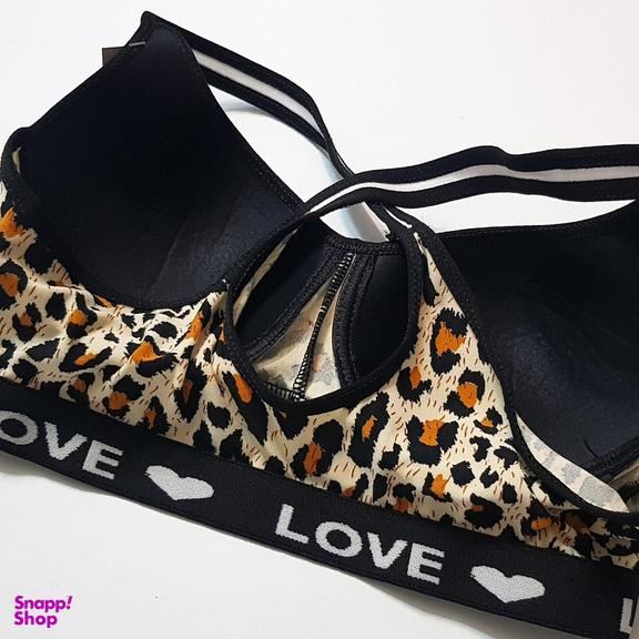 نیم تنه زنانه ماییلدا مدل کاپ اسفنجی بدون فنر پلنگی کد 5051