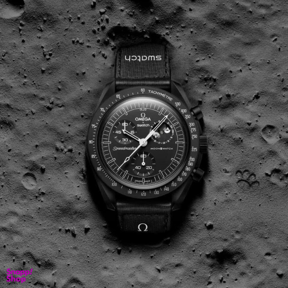 ساعت مچی عقربه ای طرح امگا سواچ مدل اسپید مستر Mission To Moon Snoopy