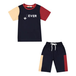 ست تیشرت و شلوارک پسرانه مادر مدل دایان کد AM-MA48K رنگ سرمه ای