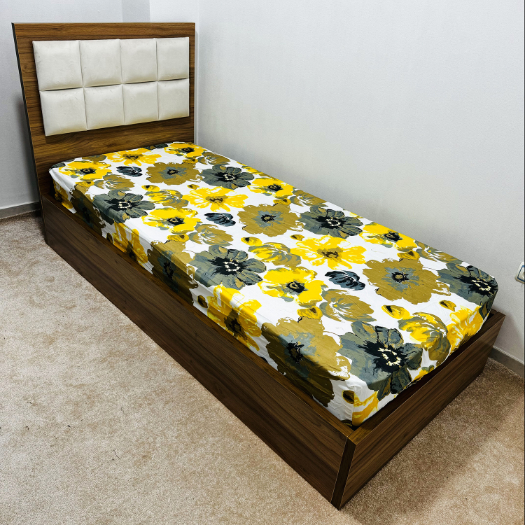 ملحفه ناتوسا مدل کشدار کالم یک نفره سایز 120×200 سانتی متر