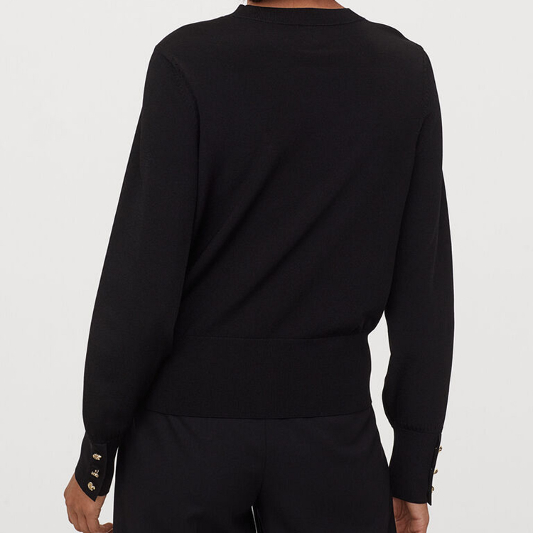 پلیور زنانه طرح اچ اند ام کد 0926745001 رنگ مشکی