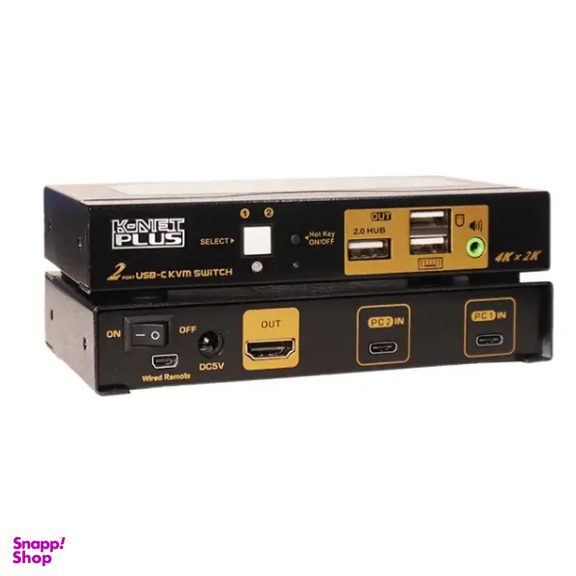 کی وی ام سوییچ 2 پورت Type-C کی نت پلاس مدل KP-C622
