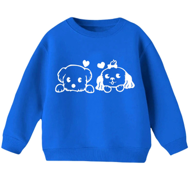 سویشرت دخترانه مدل سگ رنگ آبی