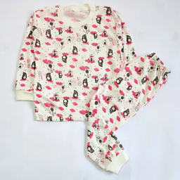 ست تیشرت آستین بلند و شلوار نوزادی مدل پنگوئن کد 4146 رنگ سفید