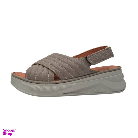 صندل طبی زنانه چرم ریباری مدل R70 رنگ ویزون