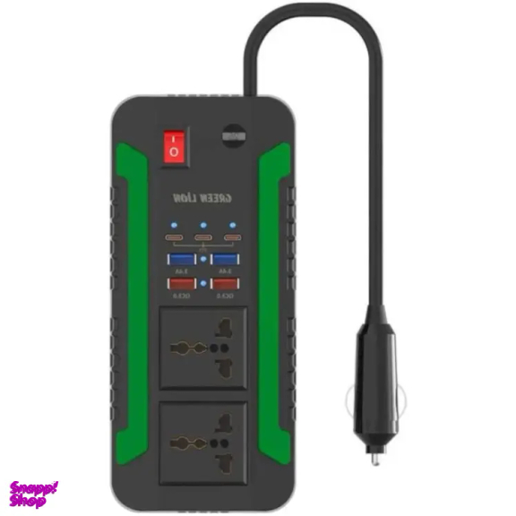 مبدل برق و شارژر خودرو گرین لاین مدل spark 300