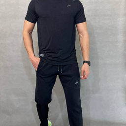 ست تیشرت شلوار ورزشی مردانه کد 1101 رنگ مشکی