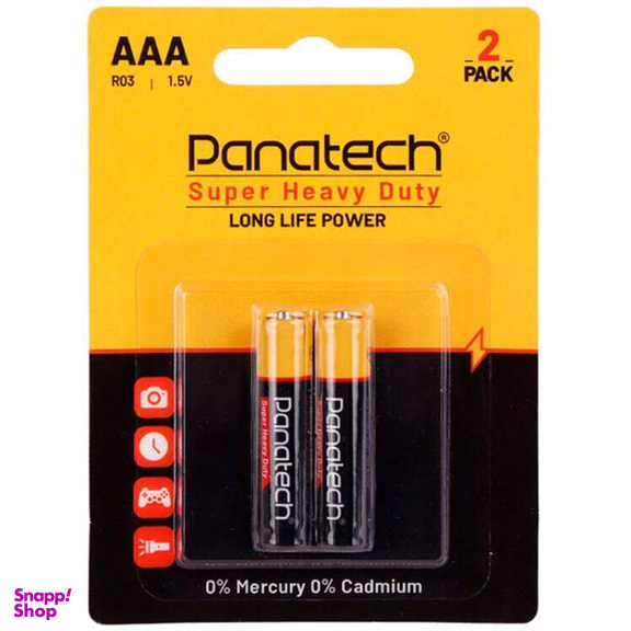 باتری نیم قلمی AAA پاناتک مدل Super Heavy Duty بسته 2 عددی