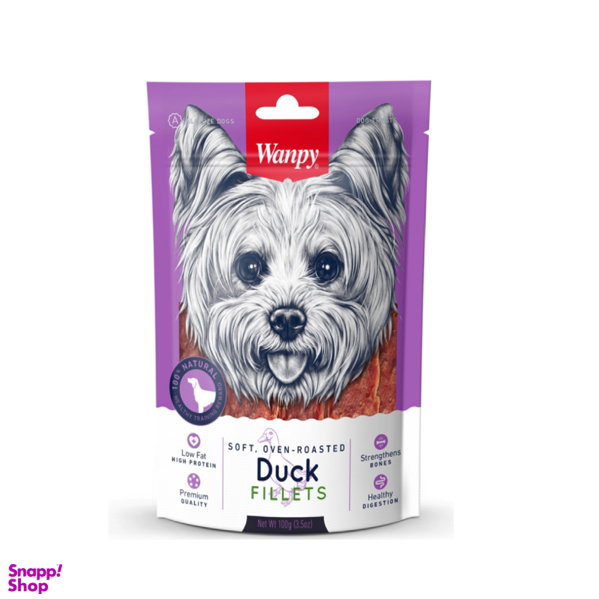 تشویقی سگ ونپی مدل Duck Fillets وزن 100 گرم