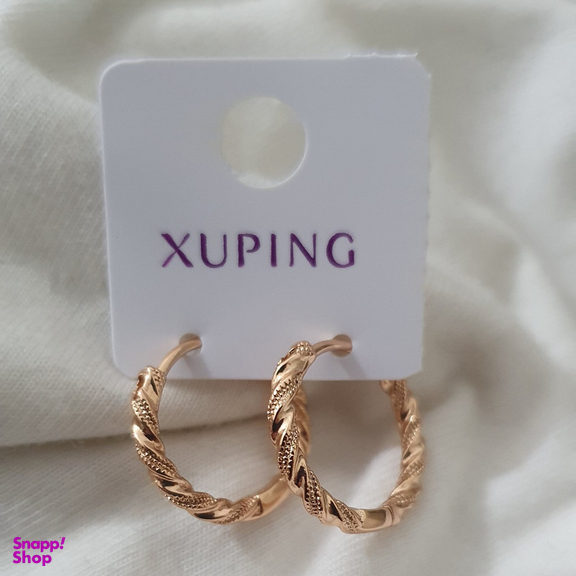 گوشواره زنانه ژوپینگ مدل حلقه ای تراش دار