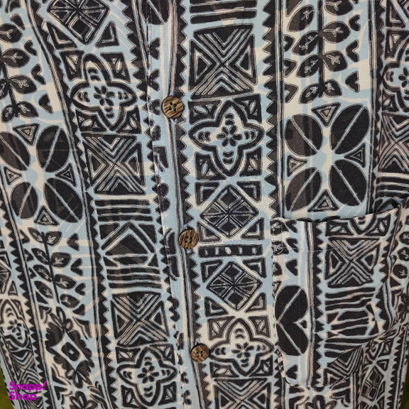 پیراهن مردانه مدل هاوایی رنگ آبی طوسی