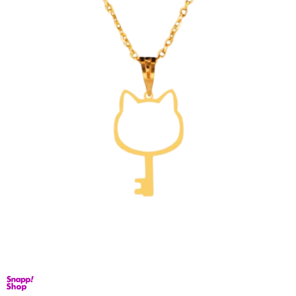 گردنبند طلا 18 عیار زنانه پانسی طرح کلید گربه کد MG71