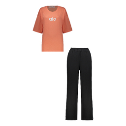 ست تیشرت و شلوار زنانه لوینت مدل alo کد 6404 رنگ گلبهی