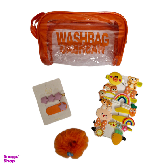 ست هدیه دخترانه مدل گیره و کش مو کد 01 مجموعه 4 عددی