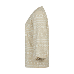 ست مانتو و شلوار زنانه اپلیکه مدل گندم رنگ کرم