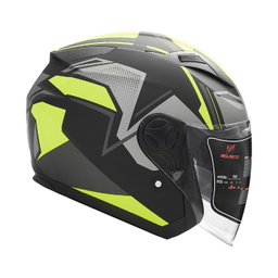 کلاه کاسکت بدون فک فلش مدل 868 matt black-neon yellow