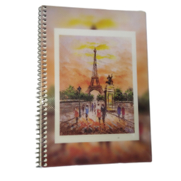 دفتر زبان 50 برگ شمس مدل 4 خط طرح ایفل