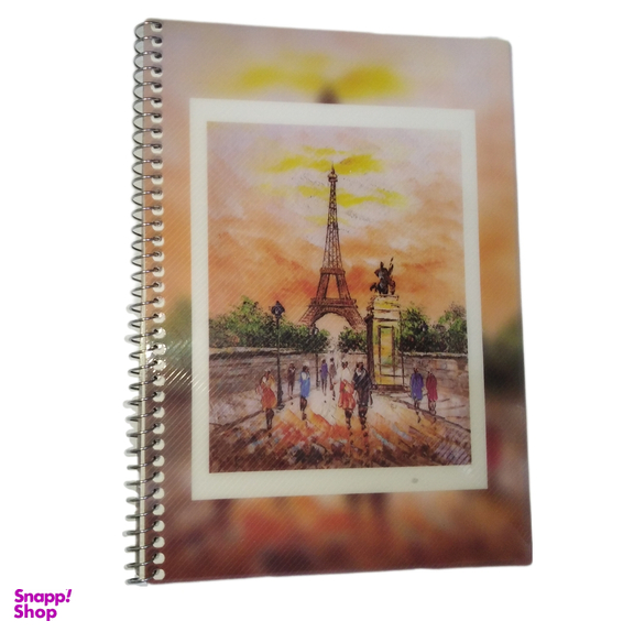 دفتر زبان 50 برگ شمس مدل 4 خط طرح ایفل